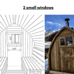 2 small windows for outdoor sauna