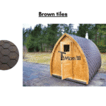 Brown tiles for outdoor sauna