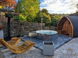Outdoor garden sauna pod – iglu smart pellet or wood fired burning hot tub wpc – thermowood (6)