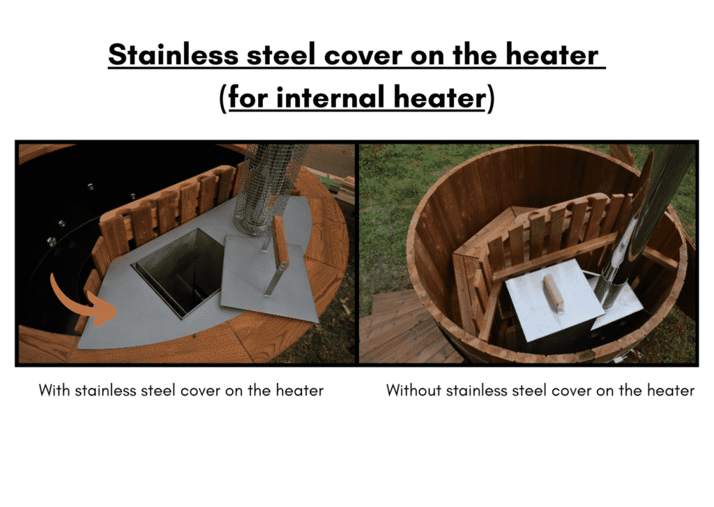 Wooden hot tub cheap model Stainless steel cover on the heater 8 1
