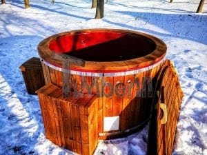 Electricity Heated Fiberglass Hot Tub With Thermowood Decoration (25)