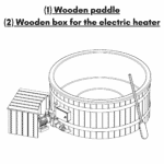 Wooden paddle Wooden box for the electric heater for Wooden hot tub with electric heater