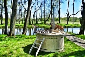 Wood fired hot tub for garden. Includes sand filtration 2 LED and wall insulation 18