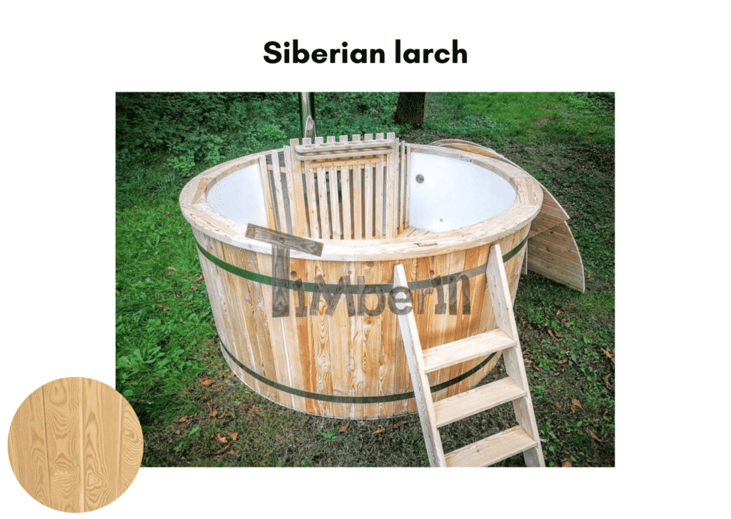 Outdoor garden hot tub jacuzzi with polypropylene liner Siberian larch 3