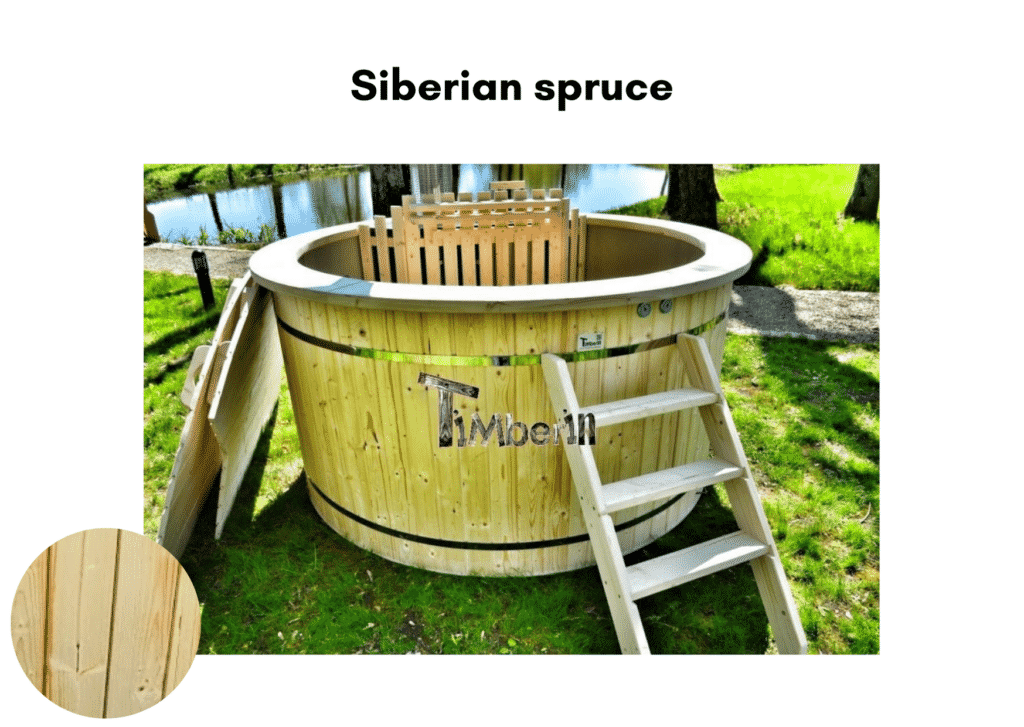 Outdoor garden hot tub jacuzzi with polypropylene liner Siberian spruce 2
